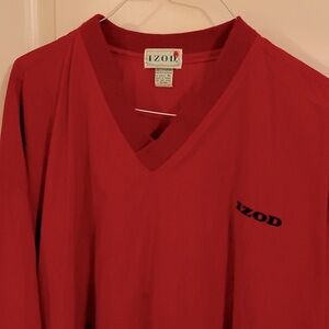 Izod Nylon Long Sleeve V-Neck Pullover Size XL